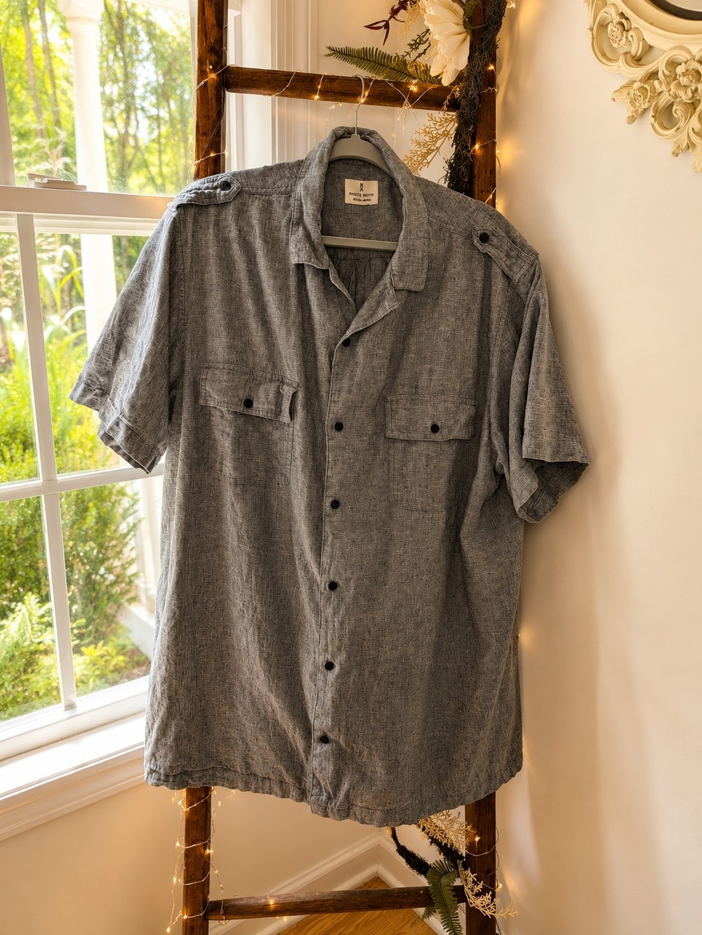 Mutual Weave Men's Short Sleeve Button Up Shirt 2XLT